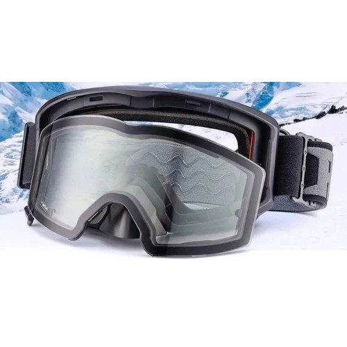 Мотоочки с подогревом RSX Polestar Winter V2, черный, прозрачный (версия 2)