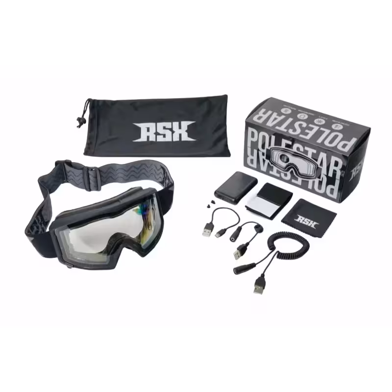 Мотоочки с подогревом RSX Polestar Winter, черный, прозрачный