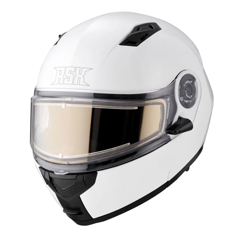 Мотошлем зимний с подогревом RSX Spark Winter, белый, размер S