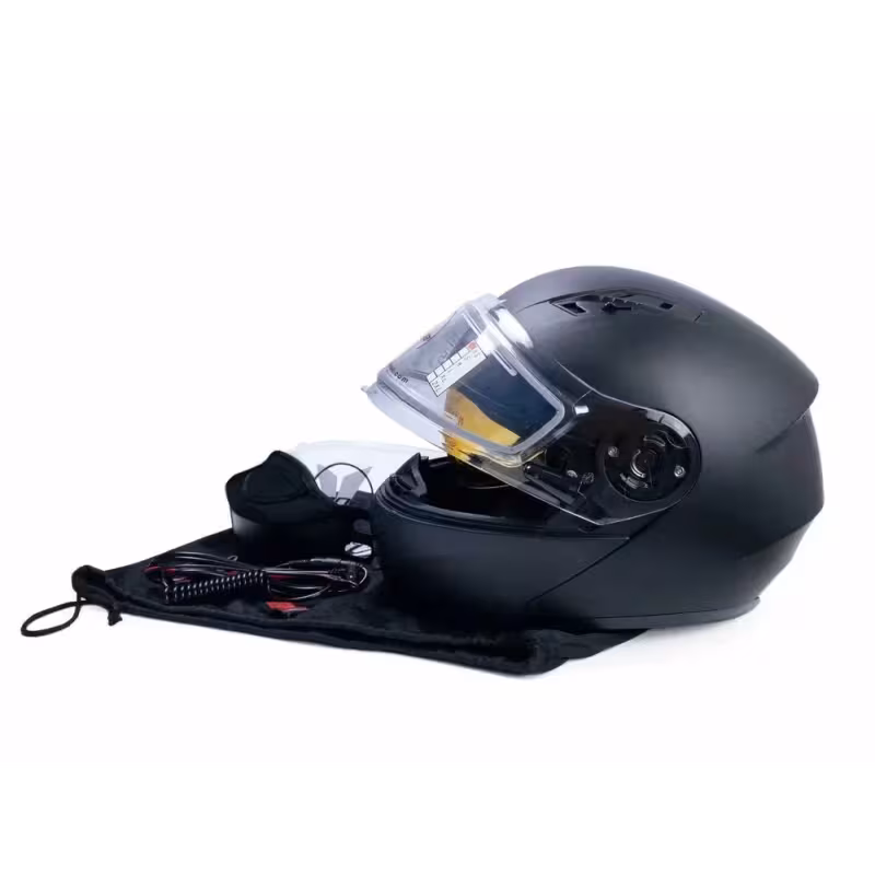 Мотошлем зимний с подогревом RSX Spark Winter, черный, размер 2XL