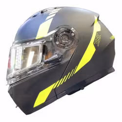 Мотошлем зимний с подогревом RSX Spark Winter, черный/желтый, размер XL