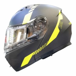 Мотошлем зимний с подогревом RSX Spark Winter, черный/желтый, размер XL