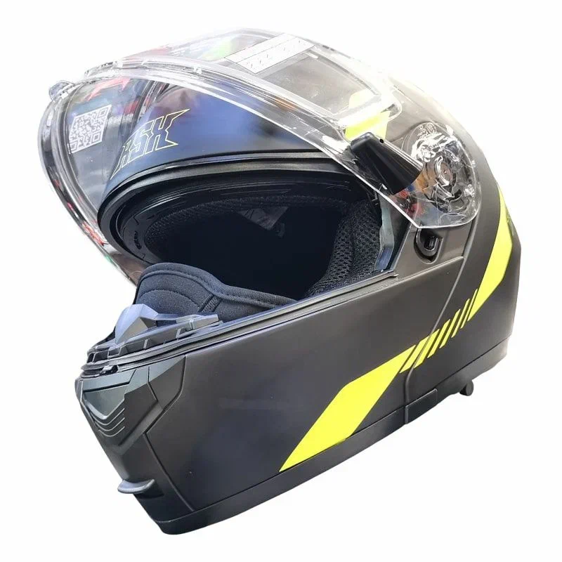 Мотошлем зимний с подогревом RSX Spark Winter, черный/желтый, размер XL