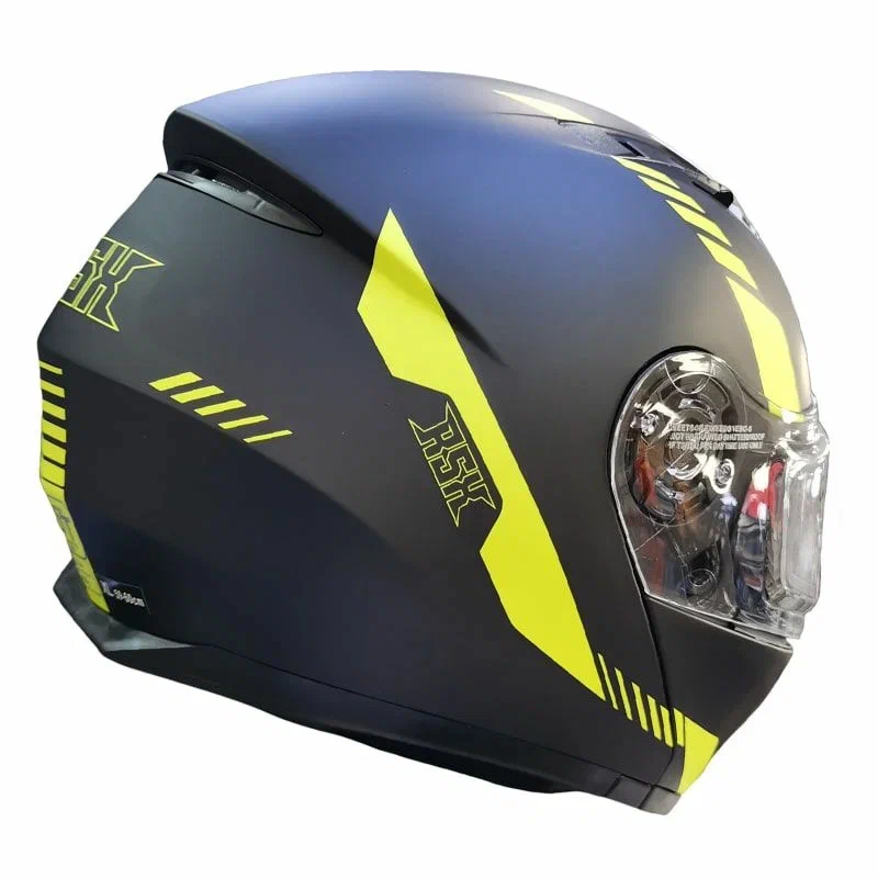 Мотошлем зимний с подогревом RSX Spark Winter, черный/желтый, размер XL