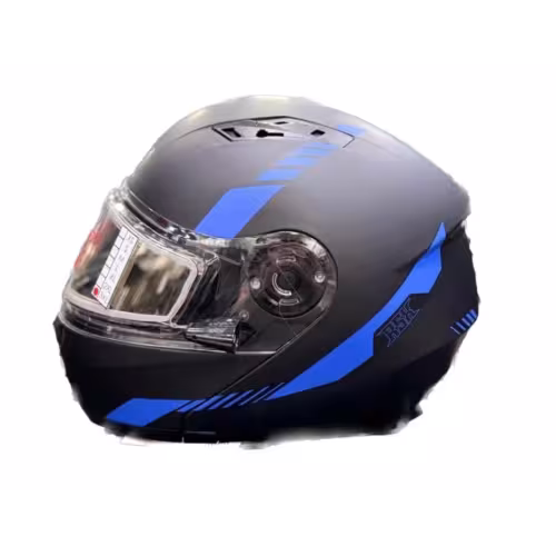 Мотошлем зимний с подогревом RSX Spark Winter, черный/синий, размер М