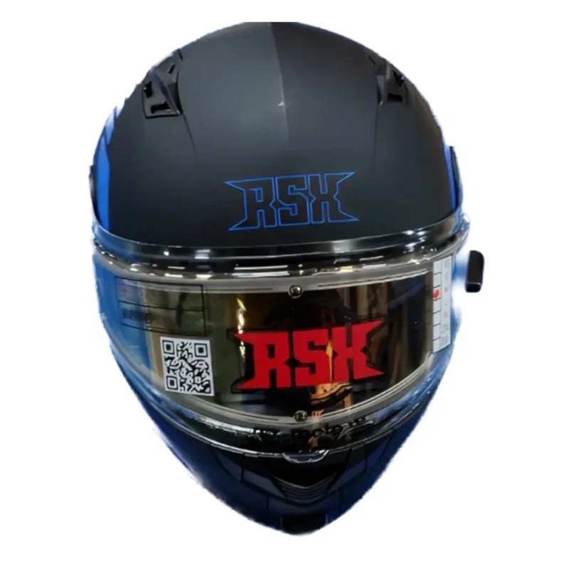 Мотошлем зимний с подогревом RSX Spark Winter, черный/синий, размер М