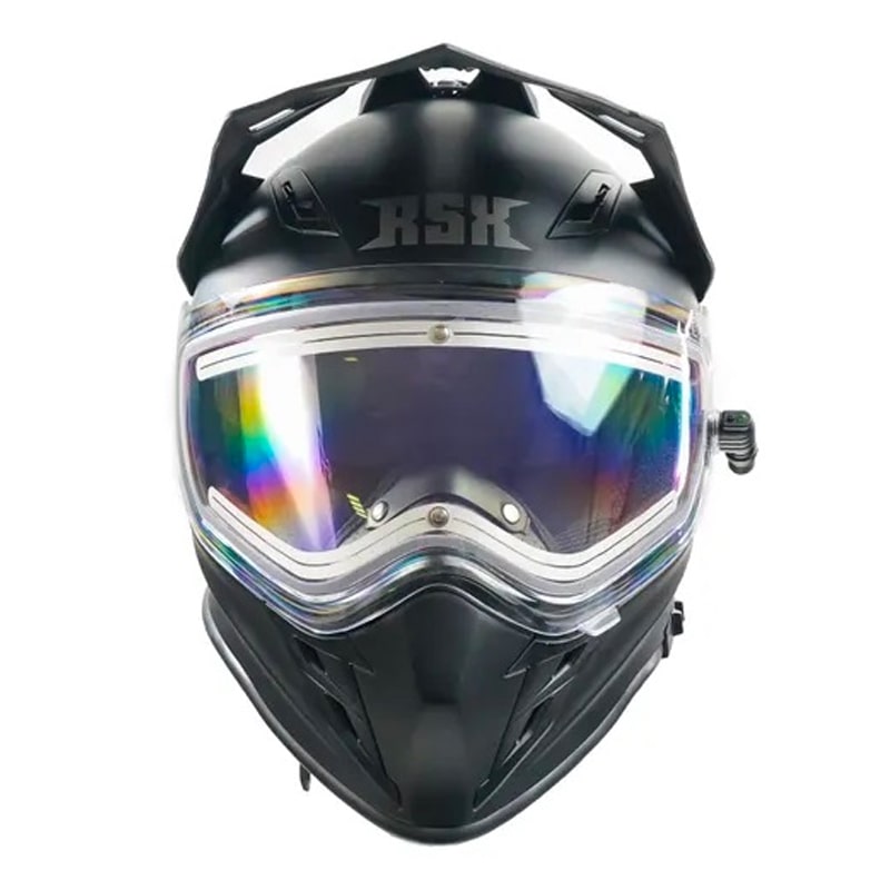 Мотошлем зимний с подогревом RSX Iceman Winter, черный матовый, размер L