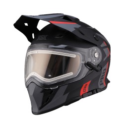 Мотошлем зимний с подогревом RSX Iceman Winter, черный/красный матовый, размер М