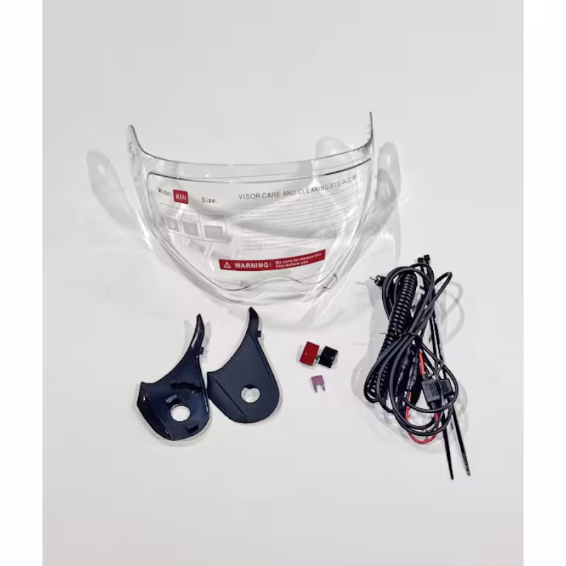 Мотошлем зимний с подогревом RSX Iceman Winter, черный/красный матовый, размер М