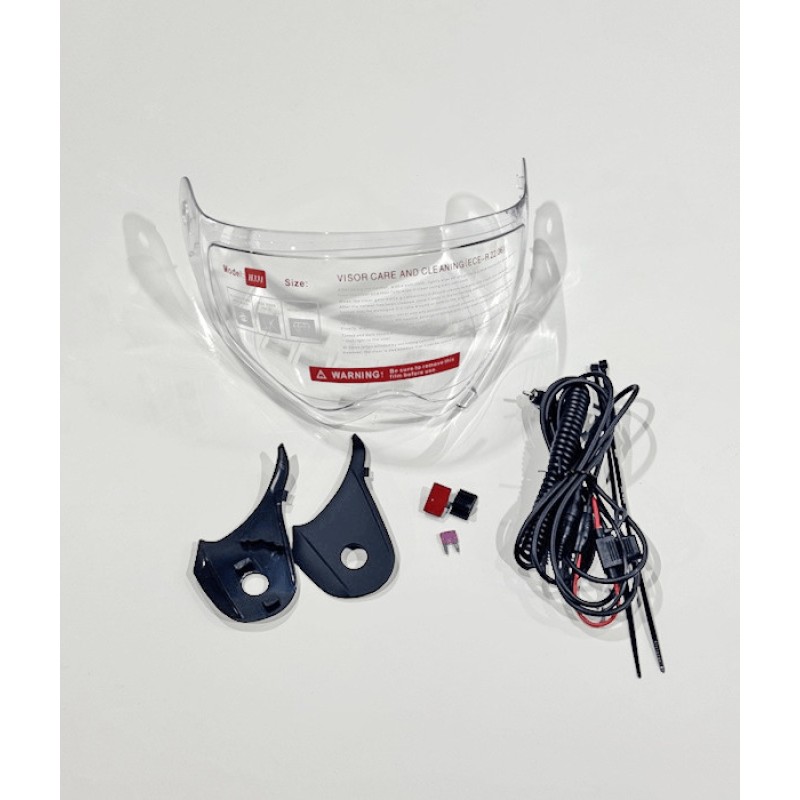 Мотошлем зимний с подогревом RSX Iceman Winter, черный/красный матовый, размер XL