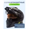 Мотошлем зимний с подогревом RSX Iceman Winter, черный/зеленый матовый, размер L