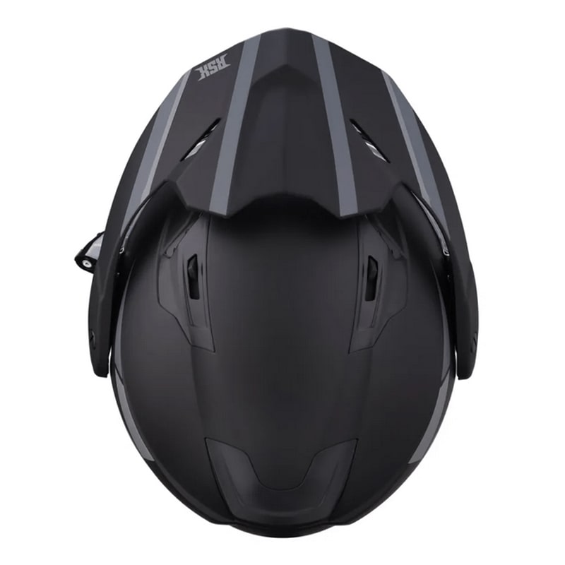 Мотошлем зимний с подогревом RSX Severus, черный/серый матовый, размер L