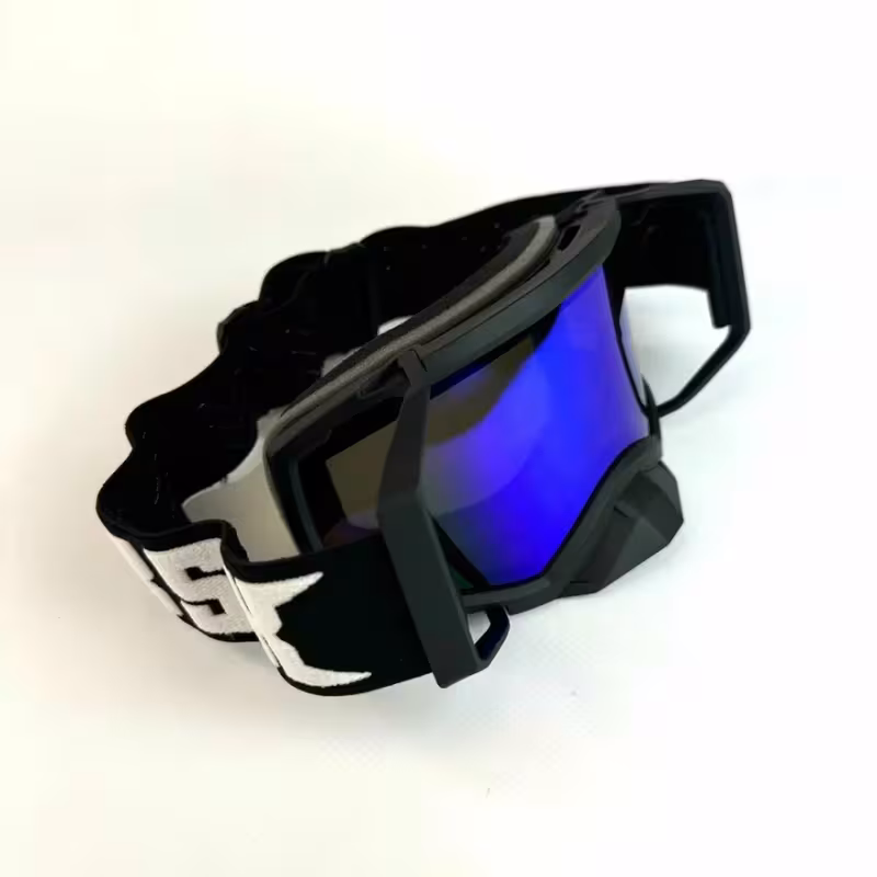 Мотоочки с аутригерами RSX Blizzard Winter, черный/зеркально-синий