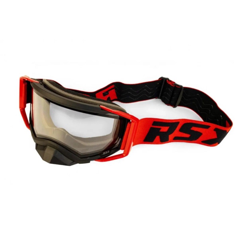 Мотоочки с аутригерами RSX Blizzard Winter, черный, красный/прозрачный