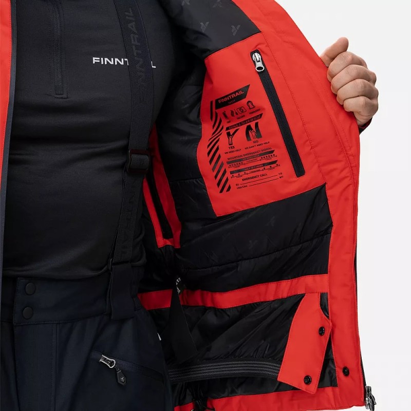 Куртка мужская Finntrail Atlas 3441 Red, ткань Ripstop, красный/черный, размер XL, 180-190 см