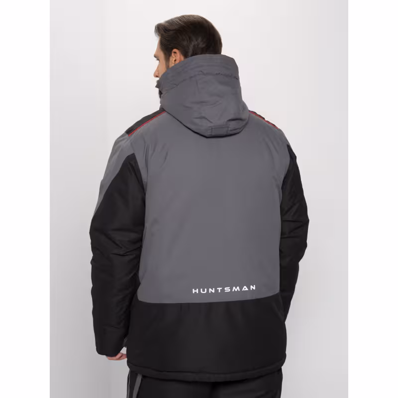 Костюм мужской Huntsman Siberia, ткань Breathable, серый/черный, размер 56-58, 182-188 см