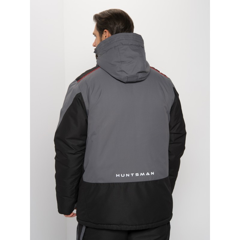 Костюм мужской Huntsman Siberia, ткань Breathable, серый/черный, размер 60-62, 182-188 см