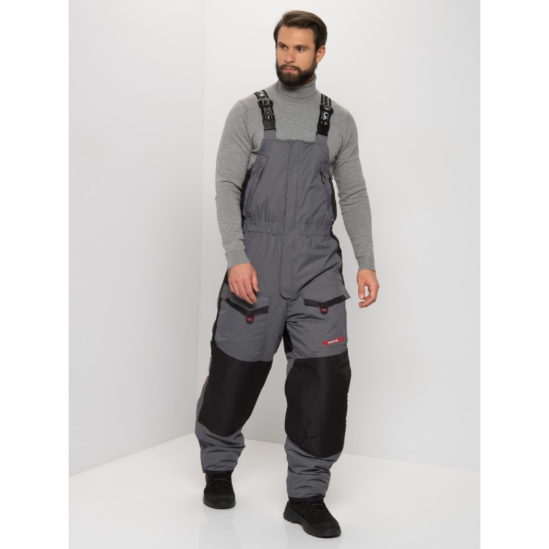 Костюм мужской Huntsman Siberia, ткань Breathable, серый/черный, размер 60-62, 182-188 см