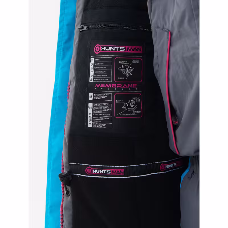 Костюм женский Huntsman Siberia Lady, ткань Breathable, серый/голубой, размер 48-50, 158-164 см