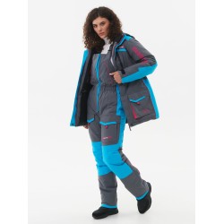 Костюм женский Huntsman Siberia Lady, ткань Breathable, серый/голубой, размер 48-50, 170-176 см