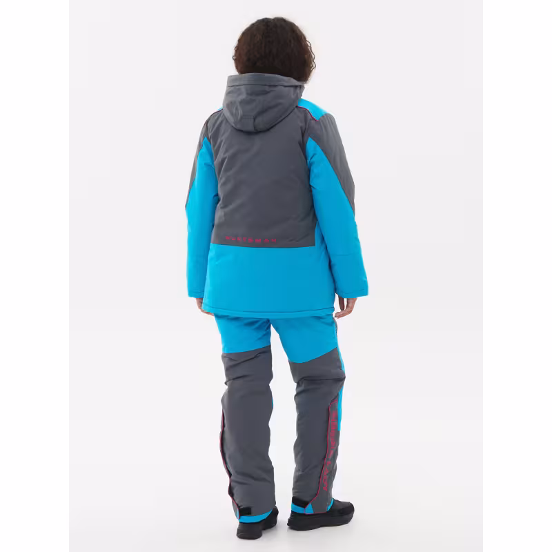 Костюм женский Huntsman Siberia Lady, ткань Breathable, серый/голубой, размер 56-58, 170-176 см