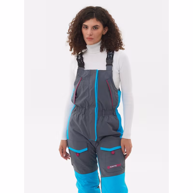 Костюм женский Huntsman Siberia Lady, ткань Breathable, серый/голубой, размер 56-58, 170-176 см