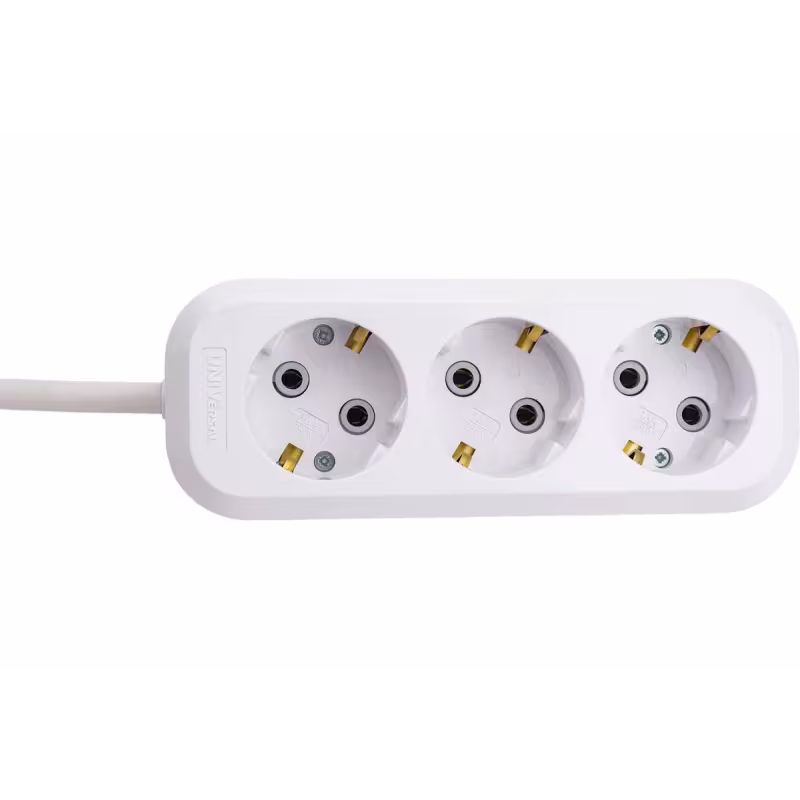 Удлинитель сетевой трехместный с заземлением UNIVersal Е-303А (16А, 220В, 7 м)