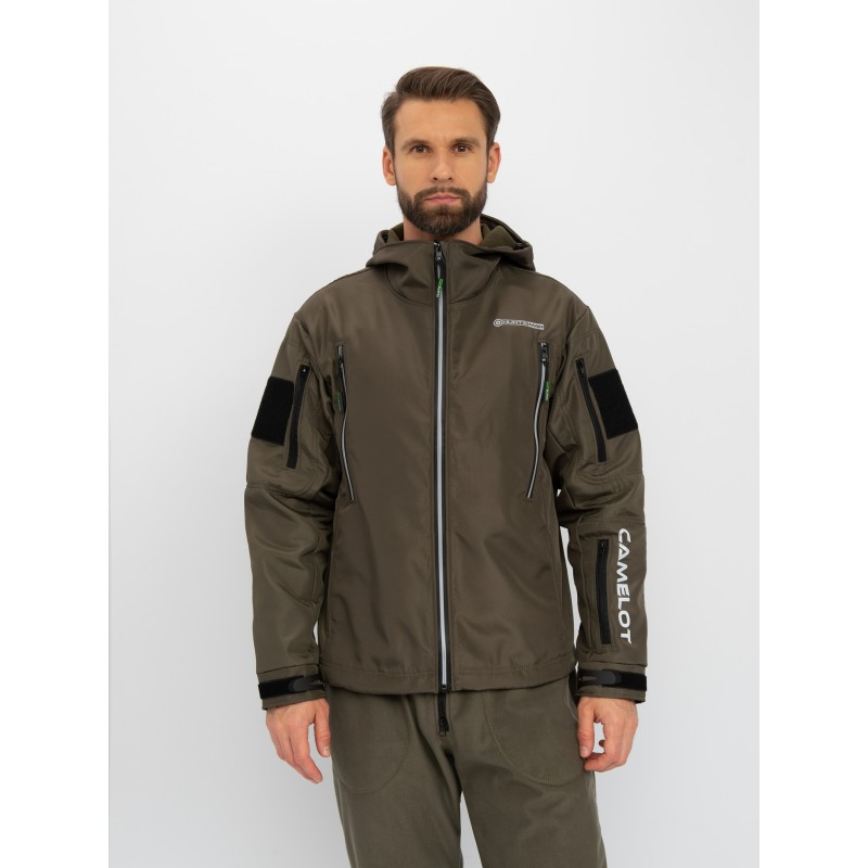 Куртка мужская Huntsman Камелот, Softshell, хаки, размер 56-58, 182 см