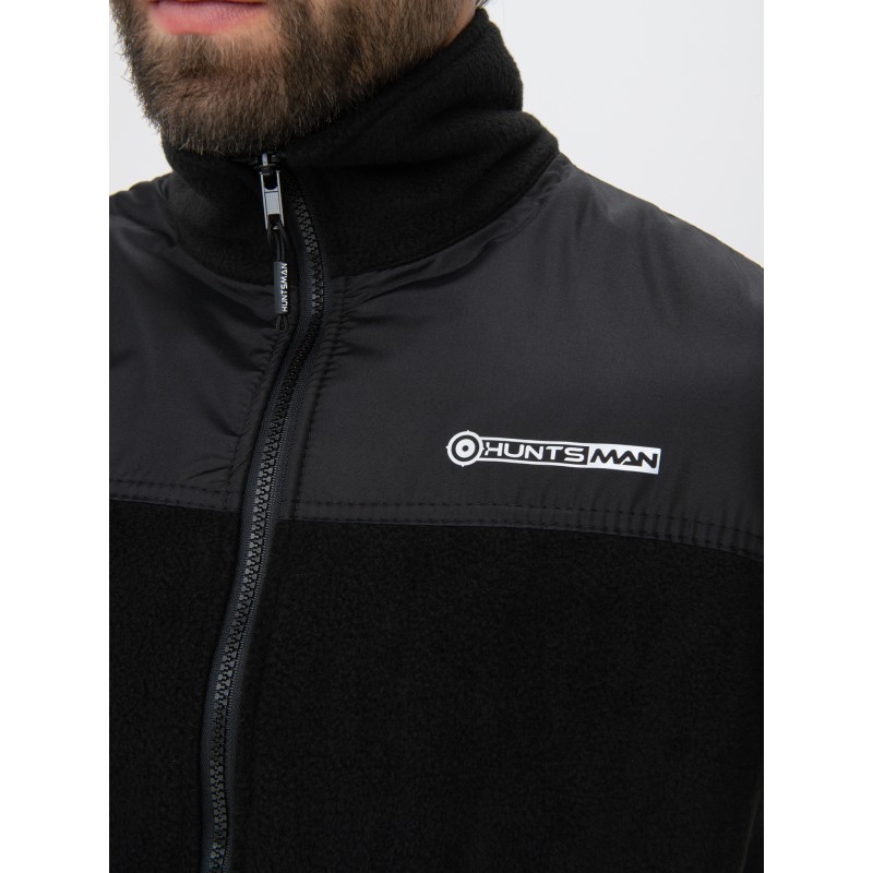 Куртка мужская Huntsman Пикник Люкс, флис, черный, размер 60-62, 182-188 см