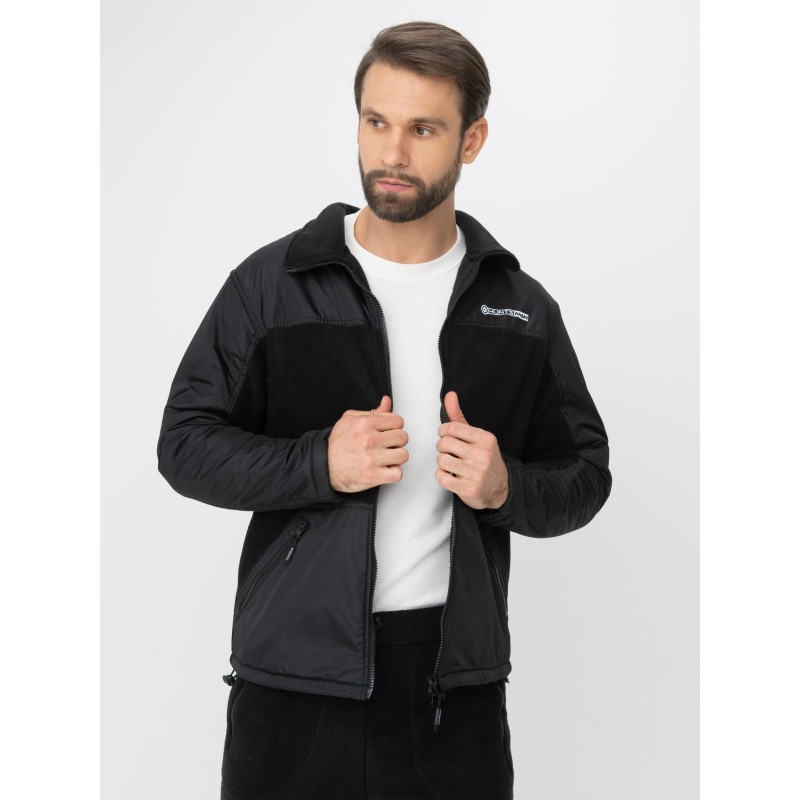 Куртка мужская Huntsman Пикник Люкс, флис, черный, размер 60-62, 182-188 см