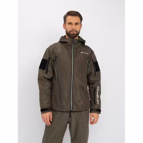 Куртка мужская Huntsman Камелот, Softshell, хаки, размер 52-54, 182 см
