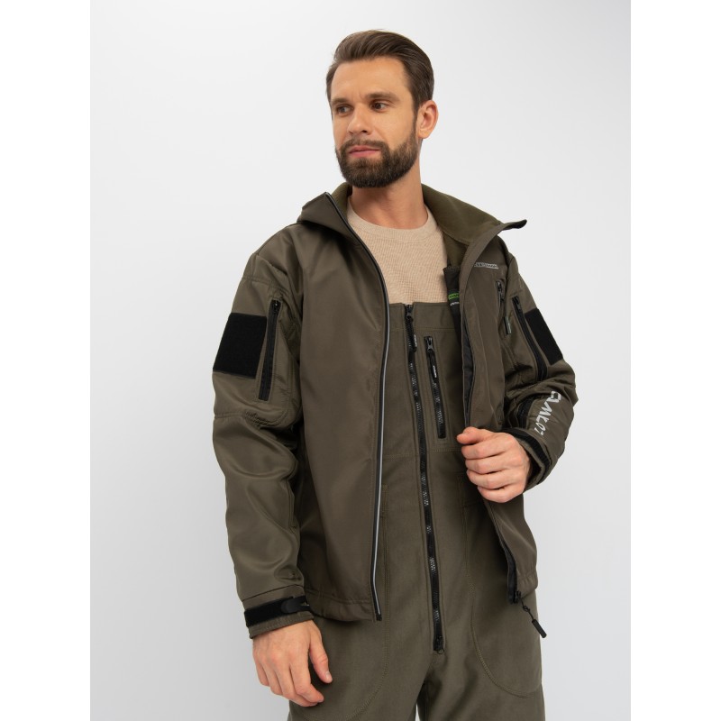 Куртка мужская Huntsman Камелот, Softshell, хаки, размер 52-54, 182 см