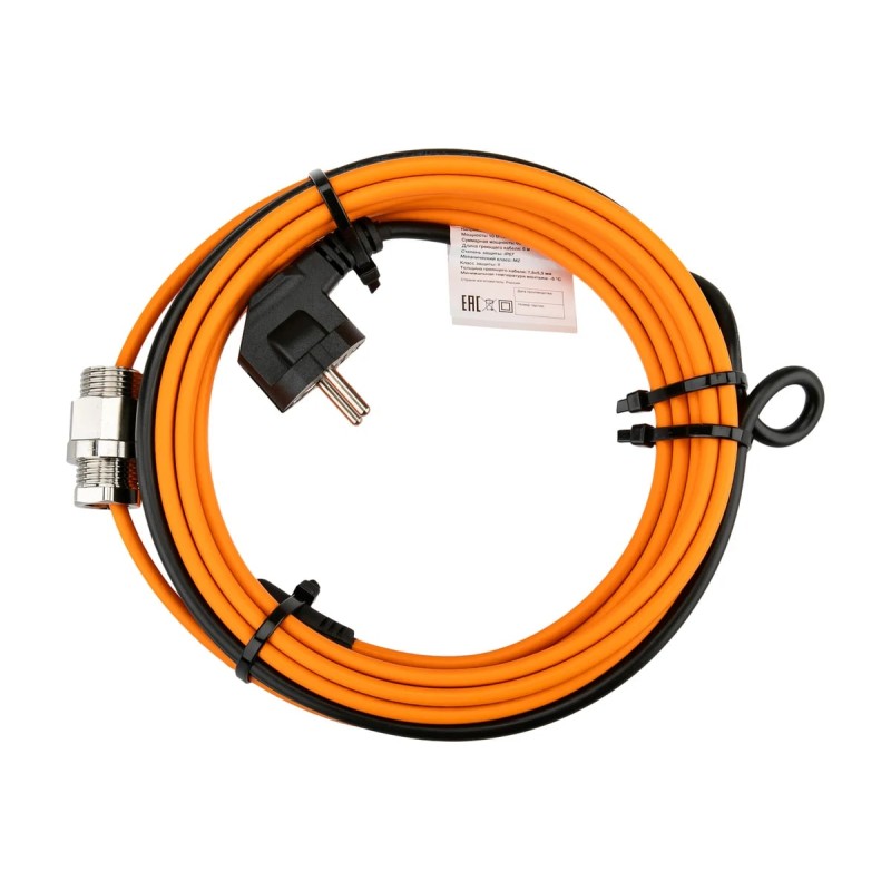 Кабель греющий саморегулирующийся пищевой Rexant 10 ККНС 2ЛПп-ЭЛ 65/85, 6 м