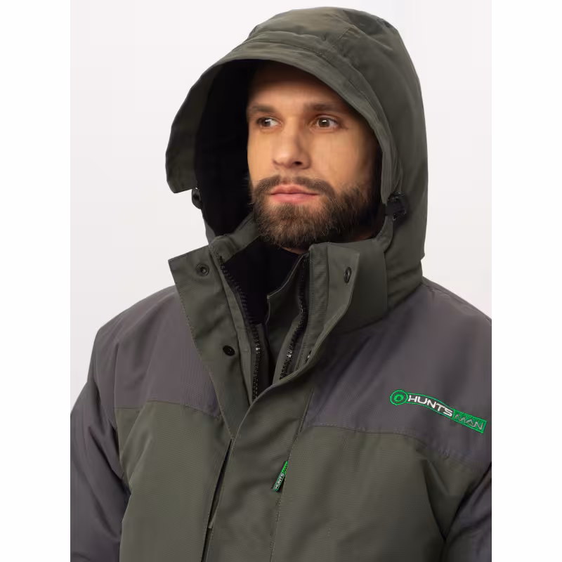 Куртка мужская Huntsman Yukon Ice, ткань Кошачий глаз, зеленый/графит, размер 48-50, 170-176 см