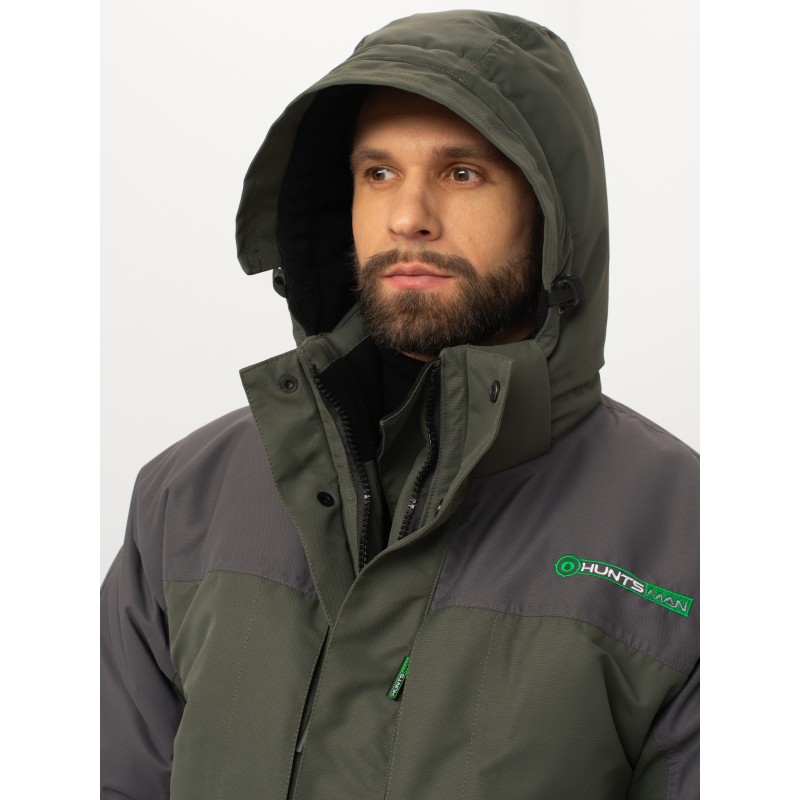 Куртка мужская Huntsman Yukon Ice, ткань Кошачий глаз, зеленый/графит, размер 48-50, 170-176 см