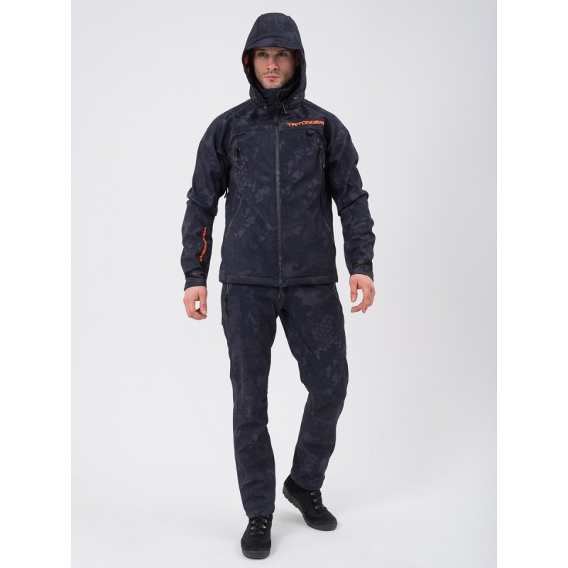 Куртка мужская Triton Gear Pro -5, ткань Softshell, Серый/черный камуфляж, размер 48-50, 182-188 см