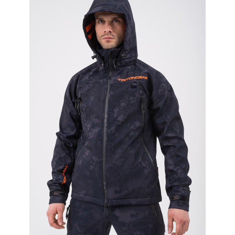 Куртка мужская Triton Gear Pro -5, ткань Softshell, Серый/черный камуфляж, размер 48-50, 182-188 см
