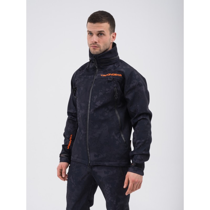 Куртка мужская Triton Gear Pro -5, ткань Softshell, Серый/черный камуфляж, размер 48-50, 182-188 см
