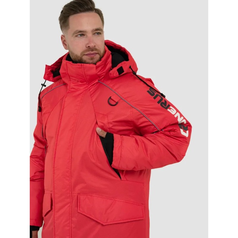 Куртка-поплавок мужская OneRus Фишер -45, ткань Таслан, красный, размер 52-54, 170-176 см