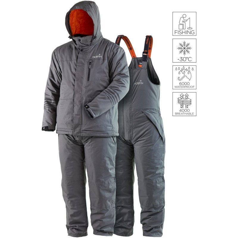 Костюм мужской Norfin Fjord, мембрана Nortex Breathable, серый, размер 48-50 (M), 172-178 см