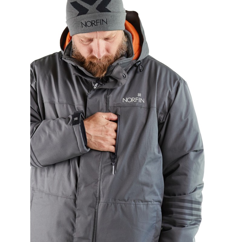 Костюм мужской Norfin Fjord, мембрана Nortex Breathable, серый, размер 52-54 (L), 176-182 см