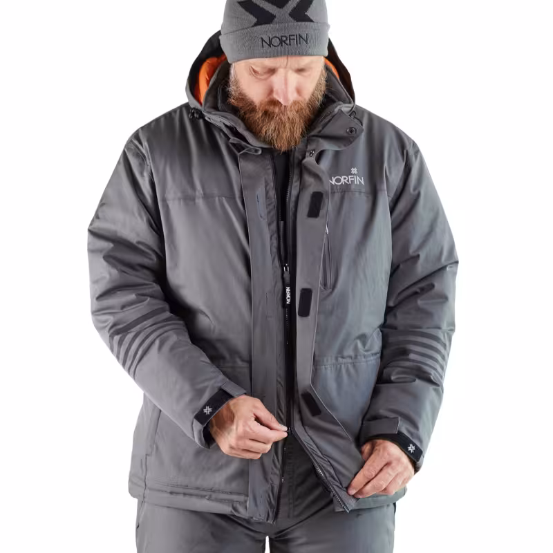 Костюм мужской Norfin Fjord, мембрана Nortex Breathable, серый, размер 60-62 (XXL), 184-190 см