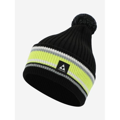 Шапка Fischer Reflect, акрил/шерсть, черный/желтый