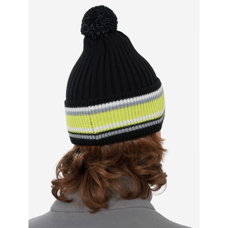Шапка Fischer Reflect, акрил/шерсть, черный/желтый