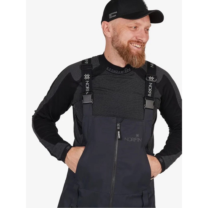 Полукомбинезон мужской Norfin Torren Pro, мембрана Toray Dermizax, черный, размер 44-46 (S), 168-174 см