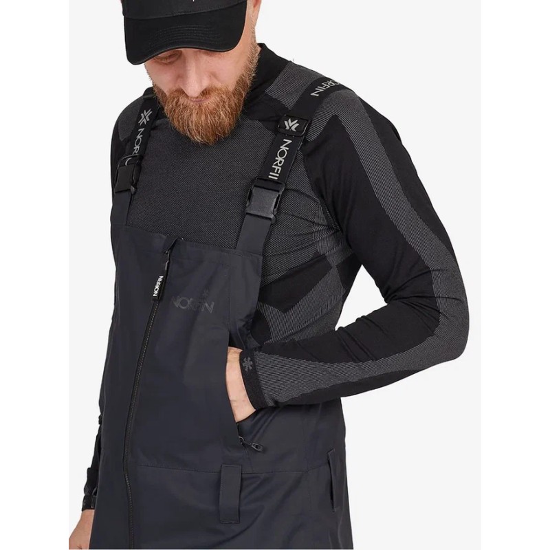 Полукомбинезон мужской Norfin Torren Pro, мембрана Toray Dermizax, черный, размер 48-50 (M), 172-178 см