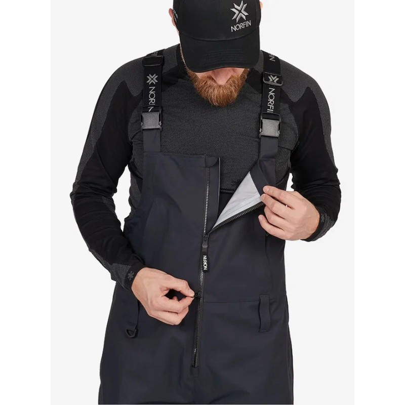 Полукомбинезон мужской Norfin Torren Pro, мембрана Toray Dermizax, черный, размер 48-50 (M), 172-178 см