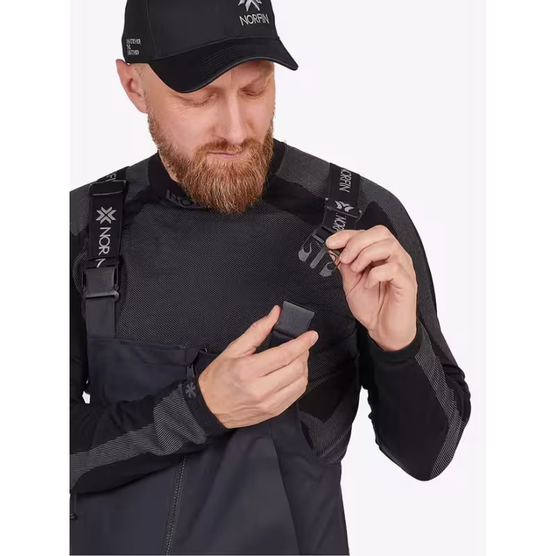 Полукомбинезон мужской Norfin Torren Pro, мембрана Toray Dermizax, черный, размер 52-54 (L), 176-182 см