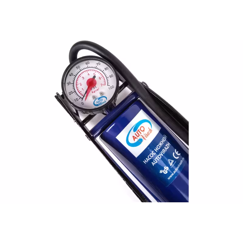 Насос автомобильный ножной с манометром AutoVirazh AV-030892