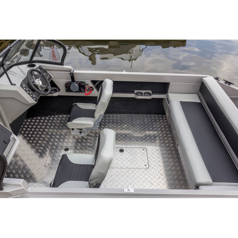 Лодка алюминиевая Vboats Yava L BowRider с мотором Yamer EF100